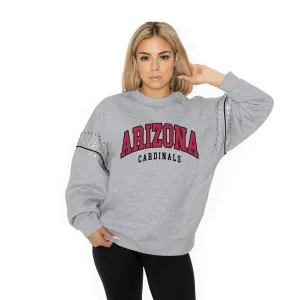 ARIZONA CARDINALS COMPETITIVE EDGE JEWEL TRIM SLEEVE FLEECE PULLOVER
