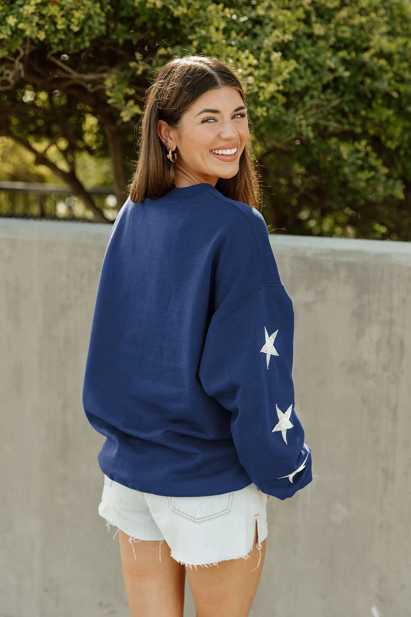 AUBURN TIGERS WINNING TEAM EMBELLISHED SLEEVE CREWNECK PULLOVER BY MADI PREWETT TROUTT