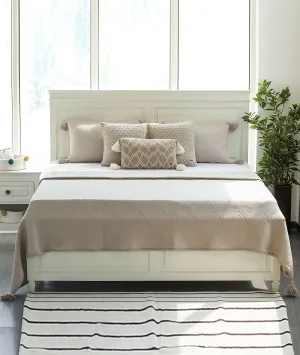 Aysel - Pale Whisper Color 100% Cotton Knitted King Size Bed Cover with 2 Pillow Cover (Set of 3)