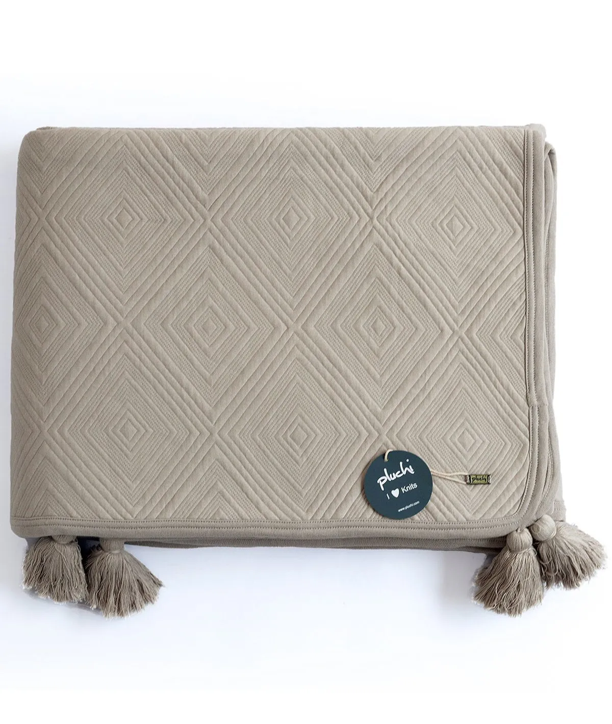 Aysel - Pale Whisper Color 100% Cotton Knitted King Size Bed Cover with 2 Pillow Cover (Set of 3)