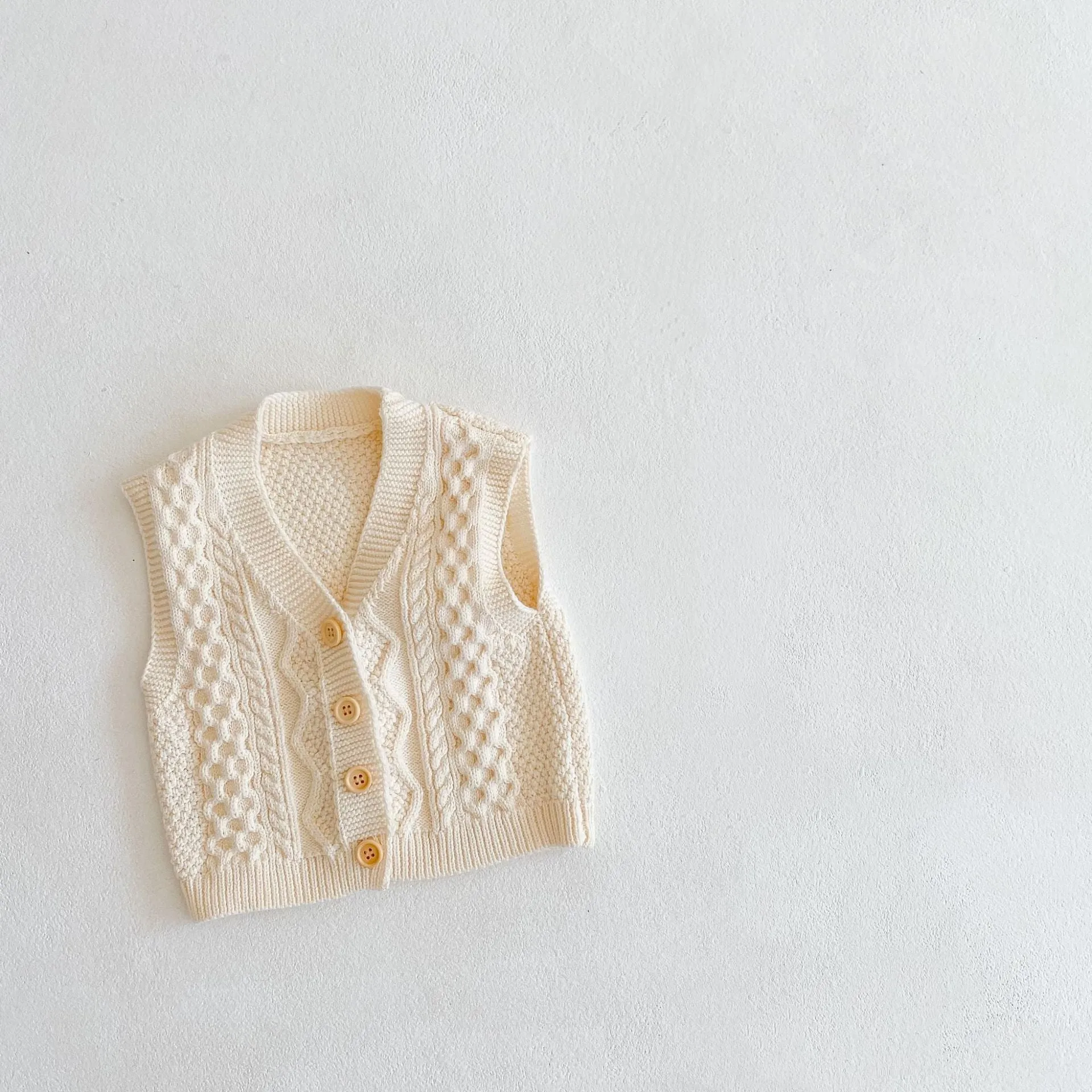 Baby Joker Cardigan Cotton Yarn Knitted Diamond Vest Jacket