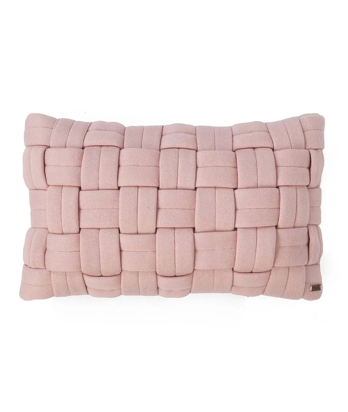 Basket Knit Cotton Knitted Decorative Cameo Pink Color 12 x 20 Inches Pillow Covers