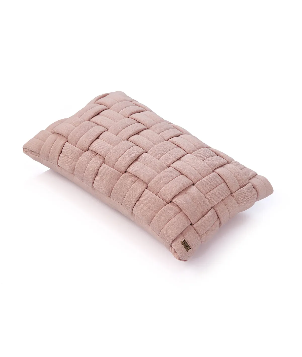 Basket Knit Cotton Knitted Decorative Cameo Pink Color 12 x 20 Inches Pillow Covers