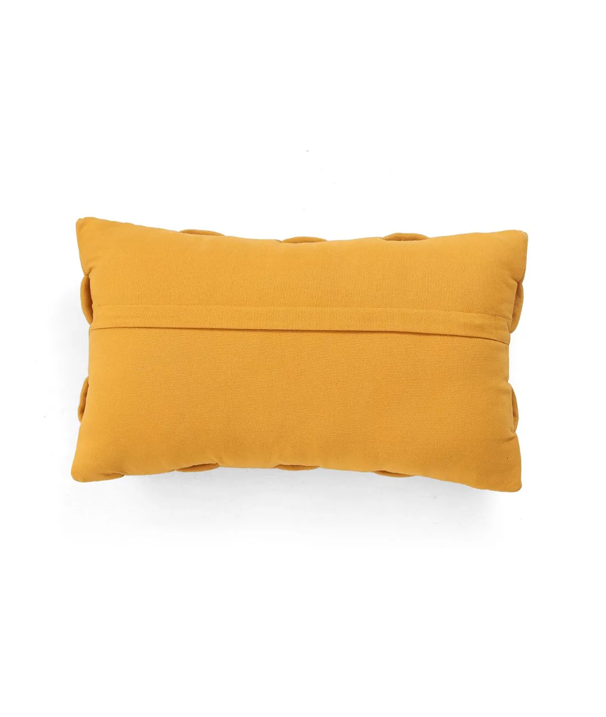Basket Knit Cotton Knitted Decorative Mustard Color 12 x 20 Inches Pillow Cover