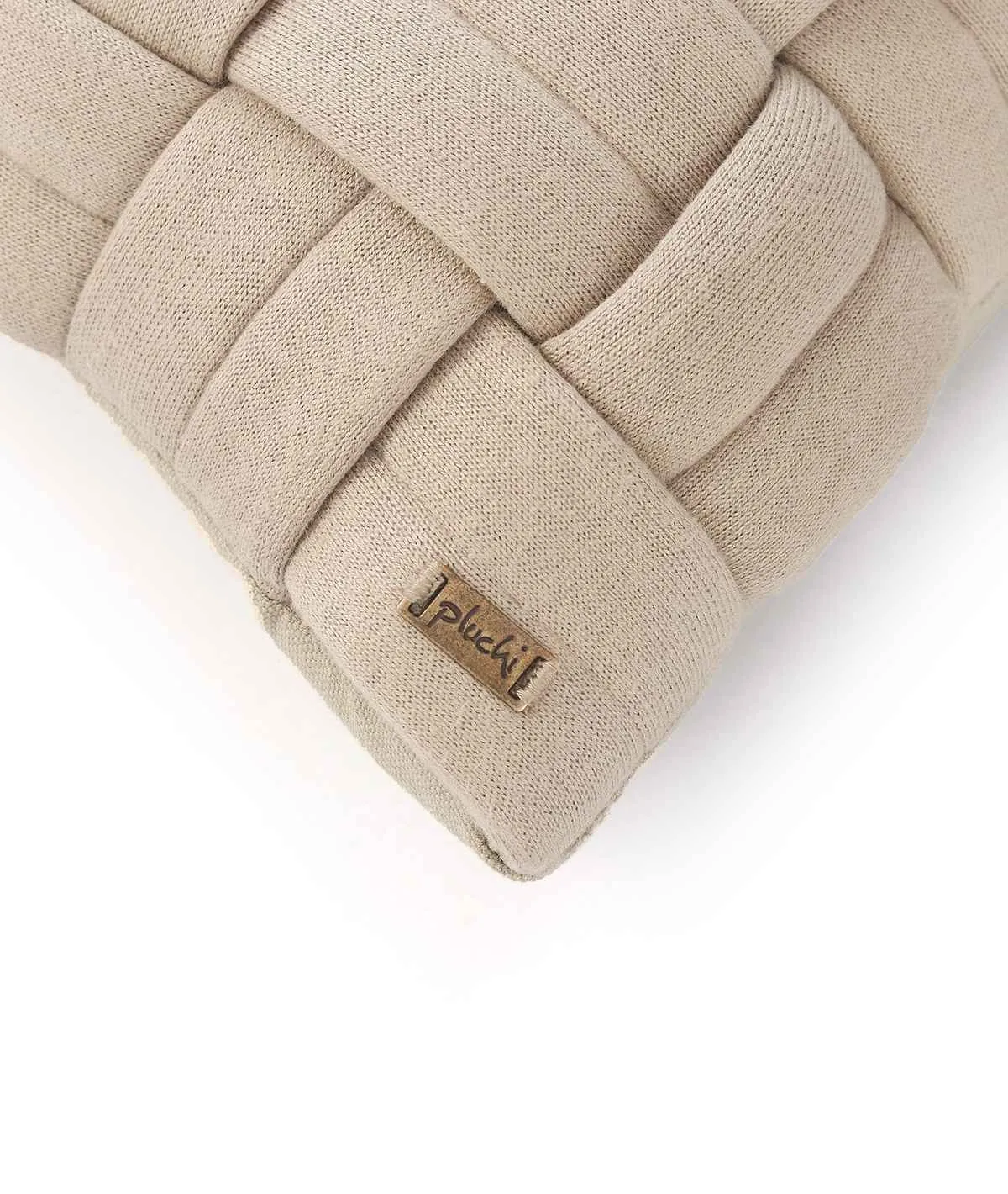 Basket Knit Cotton Knitted Decorative Sandy Brown Color 12 x 20 Inches Pillow Covers