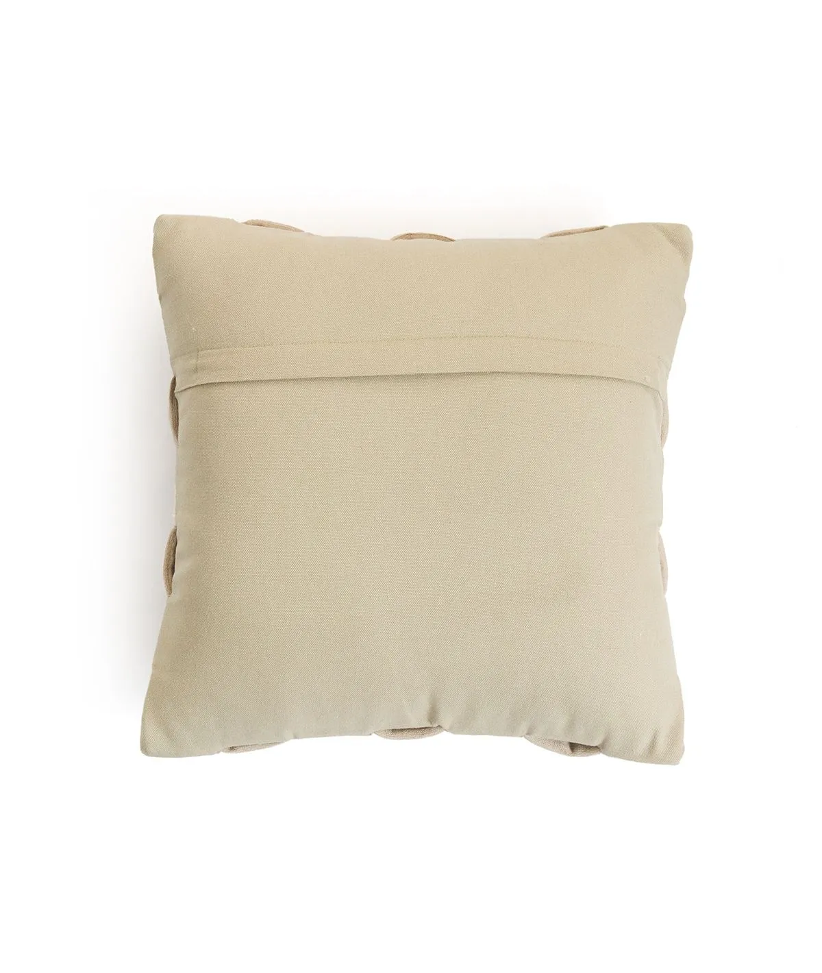 Basket Knit Cotton Knitted Decorative Sandy Brown Color 16 x 16 Inches Cushion Cover