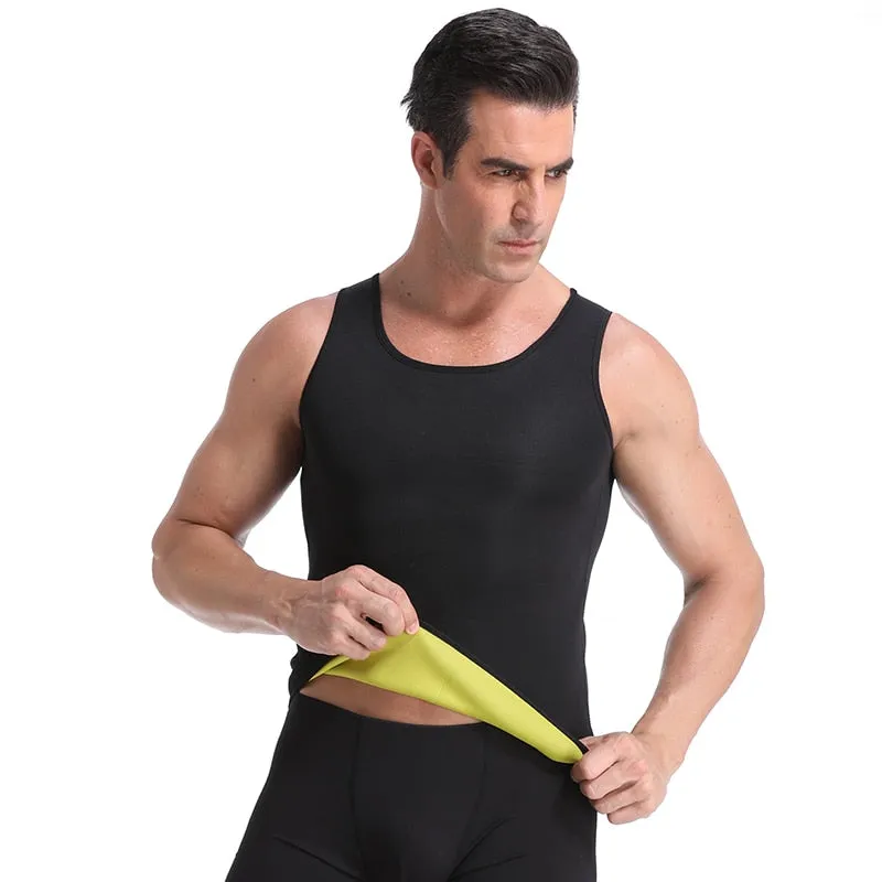 Be-In-Shape Men Casual Tummy Belly Control Body Building Shirt Compression Neoprene Clothing Sleeveless Oversized Slimming Vest