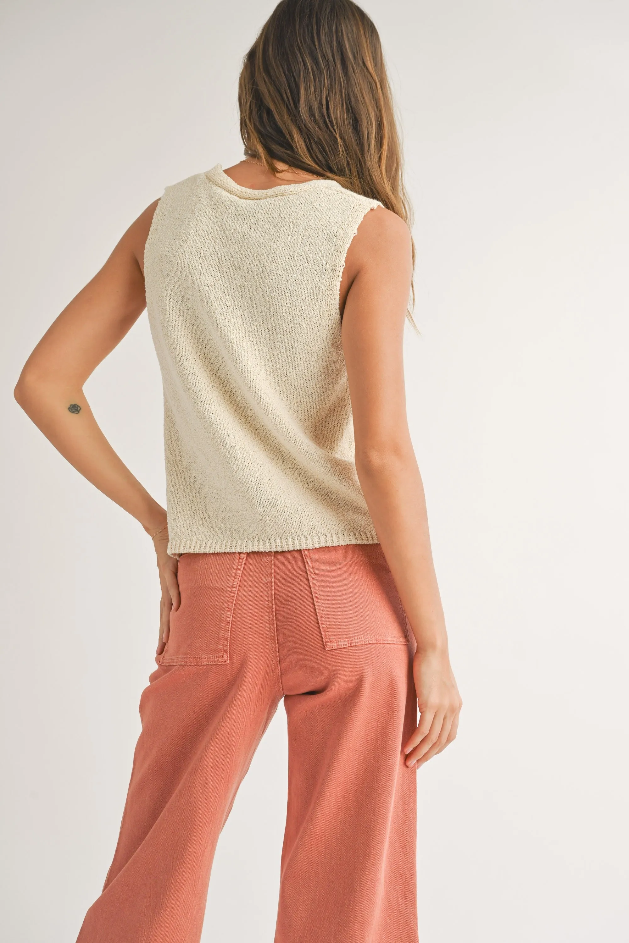 Beige Knit Vest