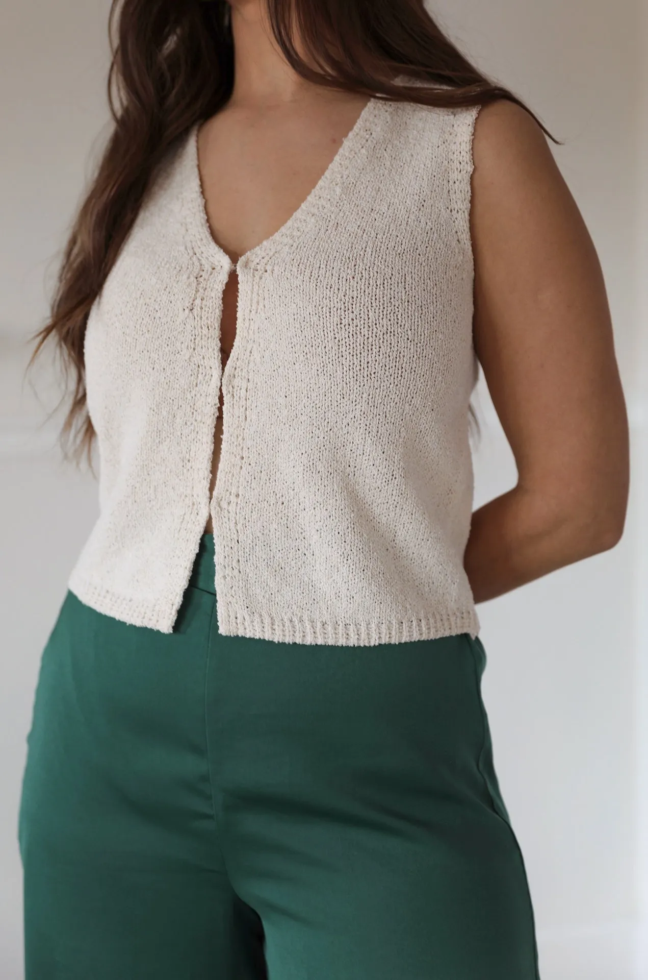 Beige Knit Vest