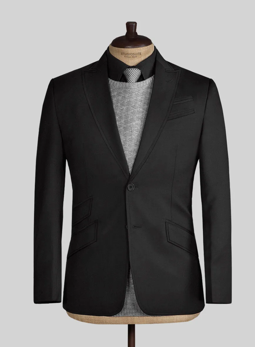 Black Merino Wool Manhattan Style Sports Coat