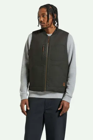 Brixton Builders Abraham Reversible Vest - WASHED BLACK RUST ORANGE
