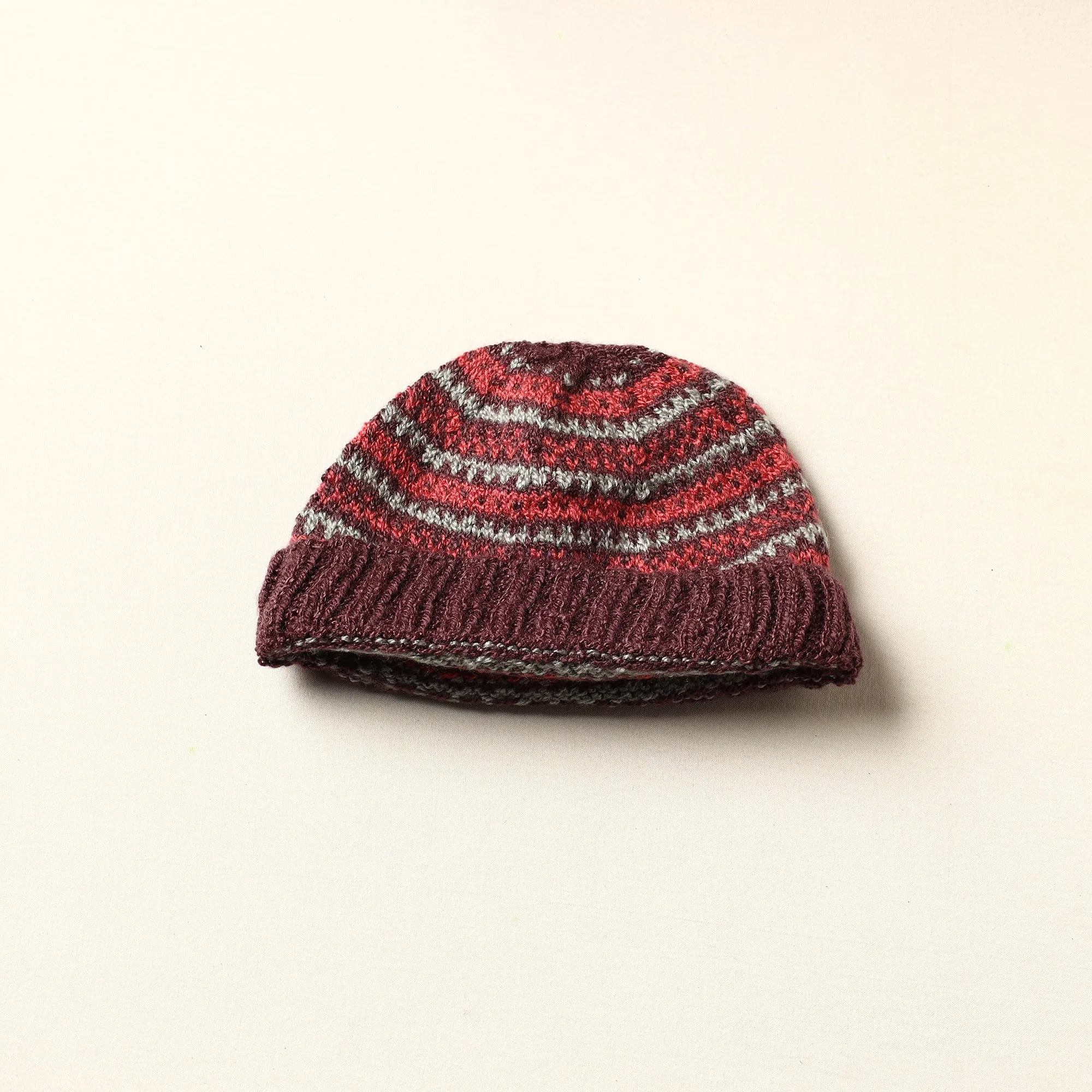 Brown - Kumaun Hand Knitted Woolen Cap
