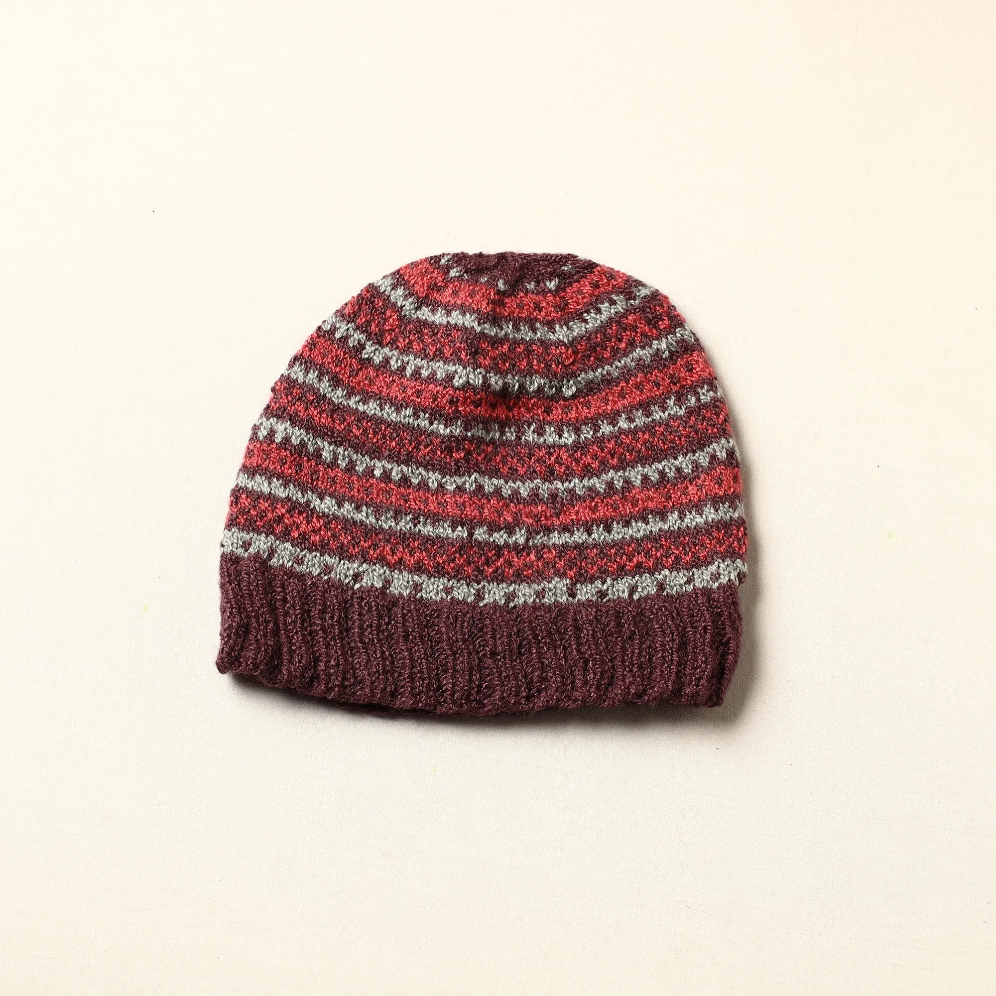 Brown - Kumaun Hand Knitted Woolen Cap