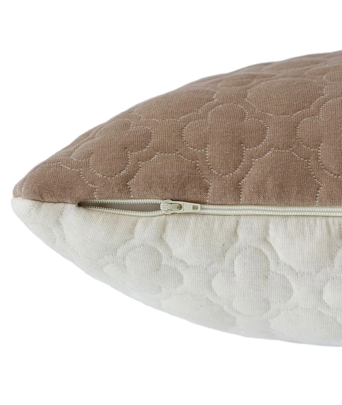 Bubble Cotton Knitted Decorative Dove Beige & Natural Color 18 x 18 Inches Cushion Cover