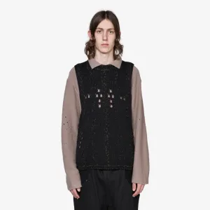 Cable Roundneck Vest Black