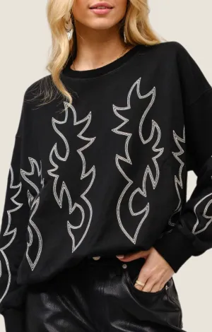 Celine Black Embroidered Sweater