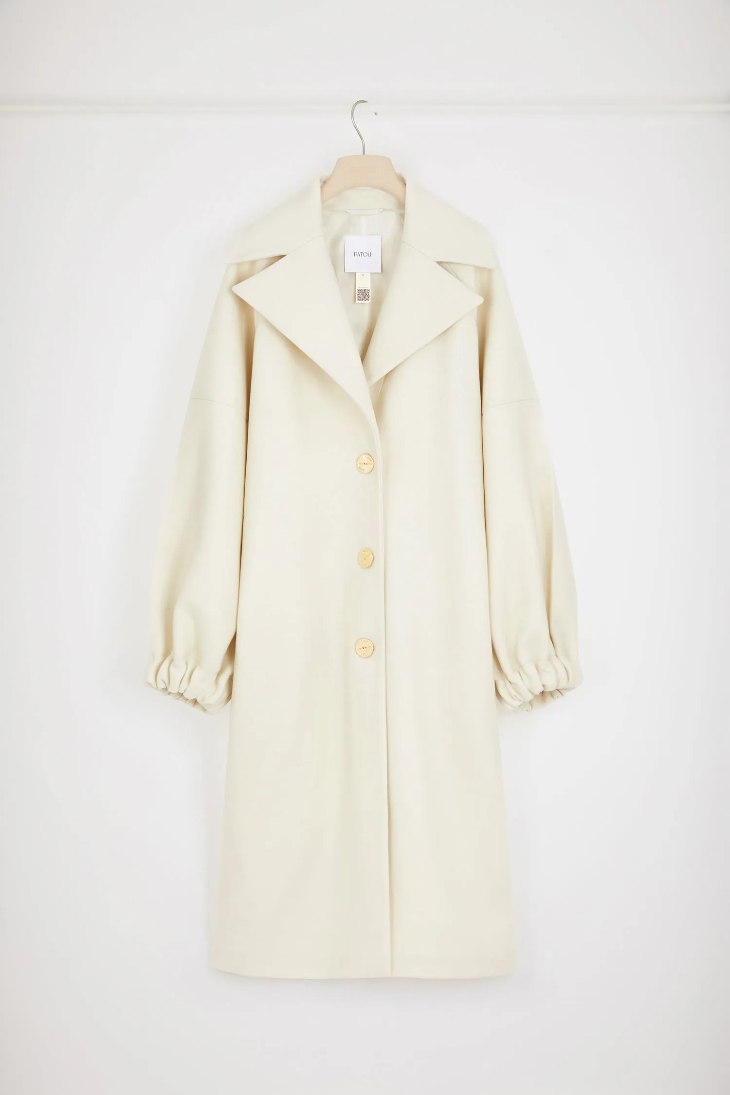 Cocoon coat in wool-blend felt