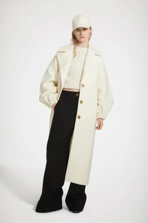 Cocoon coat in wool-blend felt