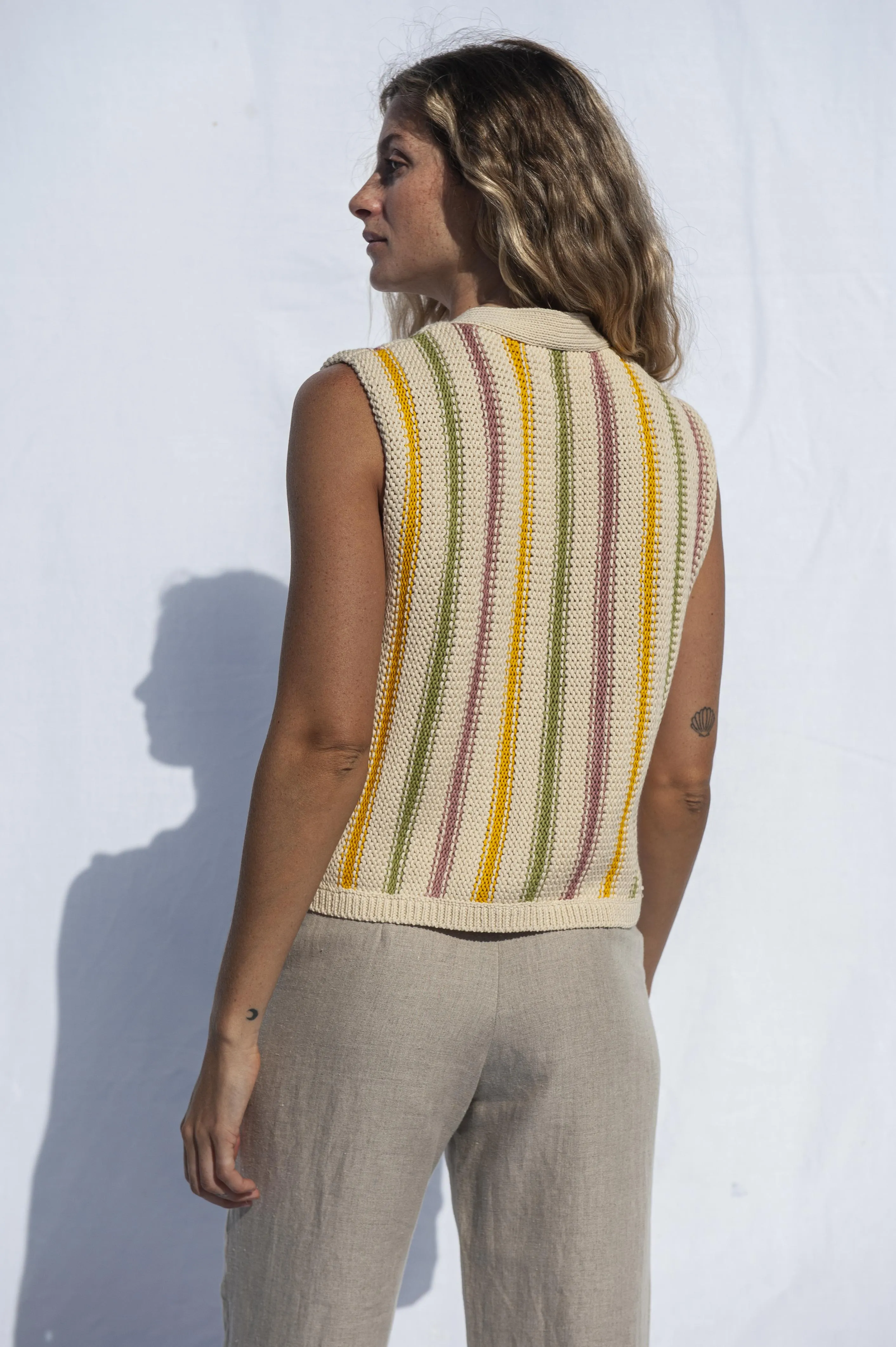 Cora Cotton Vest Stripes