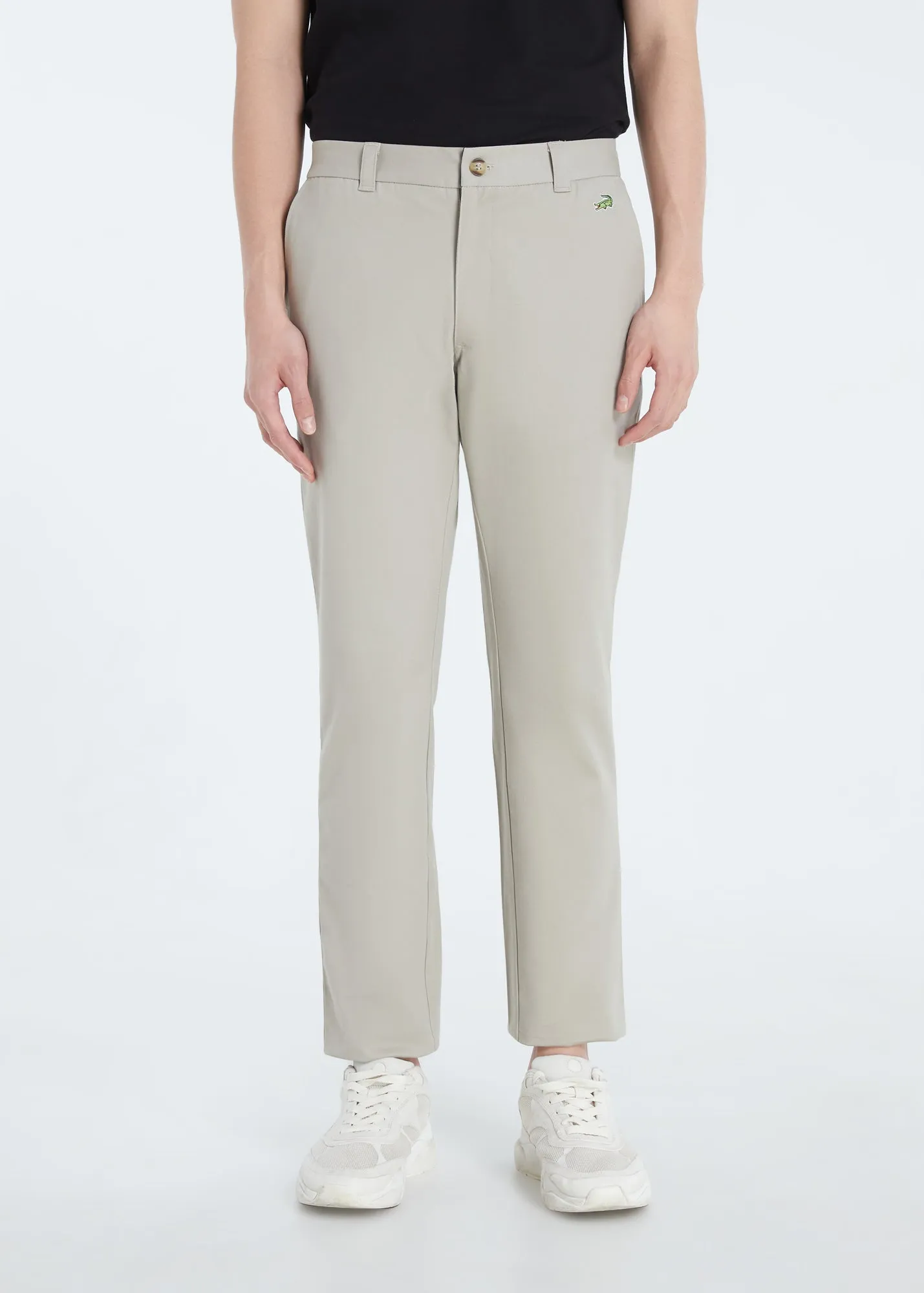 CREAM REGULAR FIT CHINO PANTS