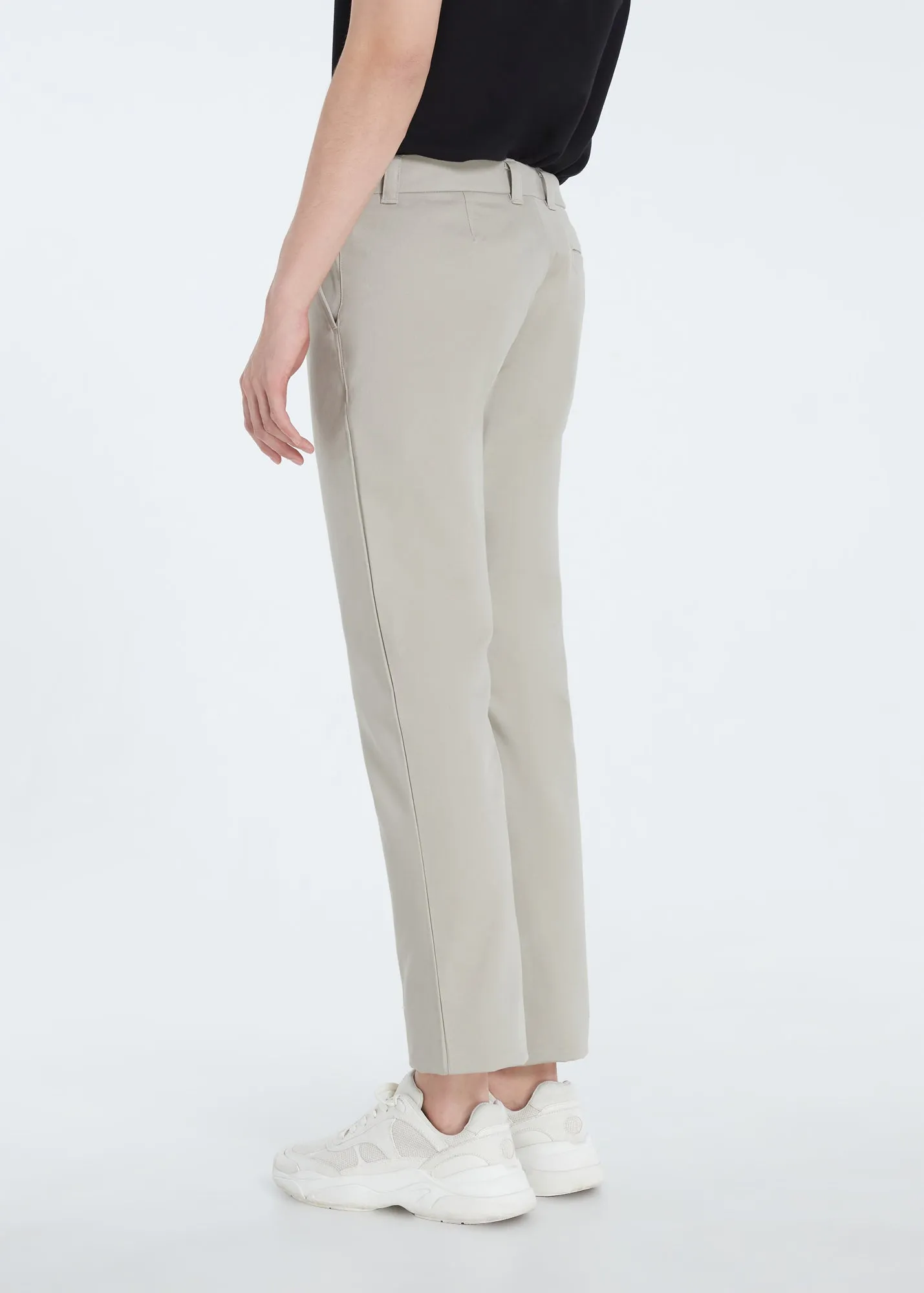 CREAM REGULAR FIT CHINO PANTS