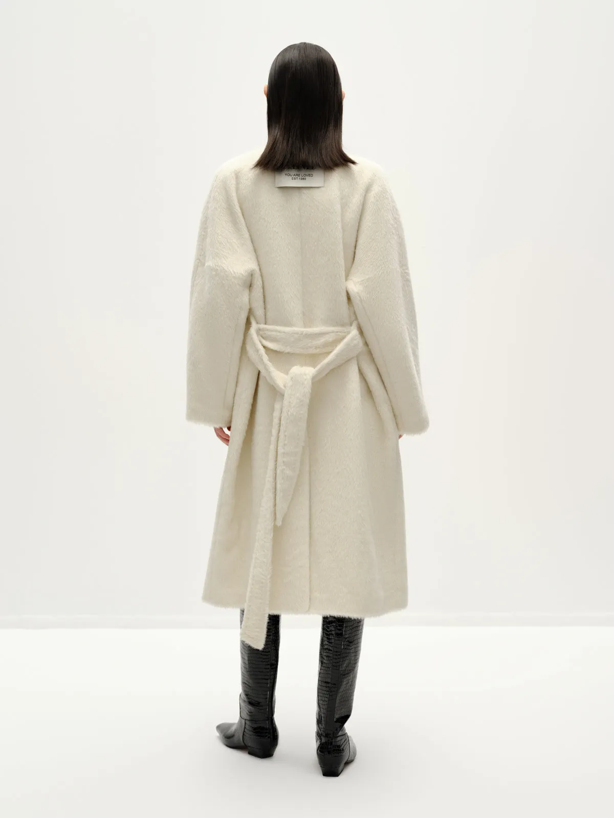 Cream White Alpaca Coat