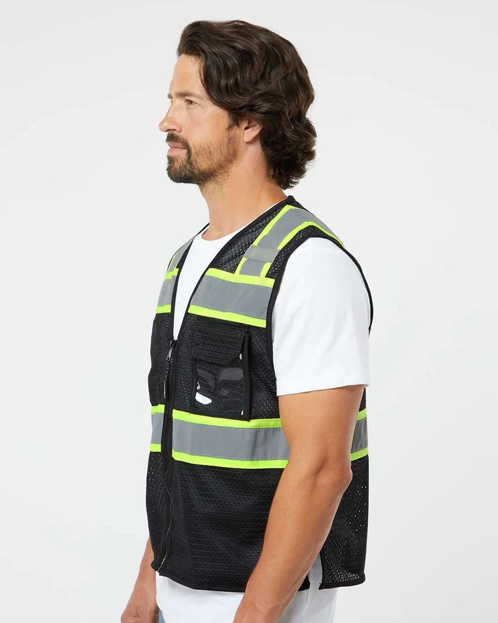 Custom Embroidery - Kishigo - EV Series® Enhanced Visibility 3 Pocket Mesh Vest - B150-156