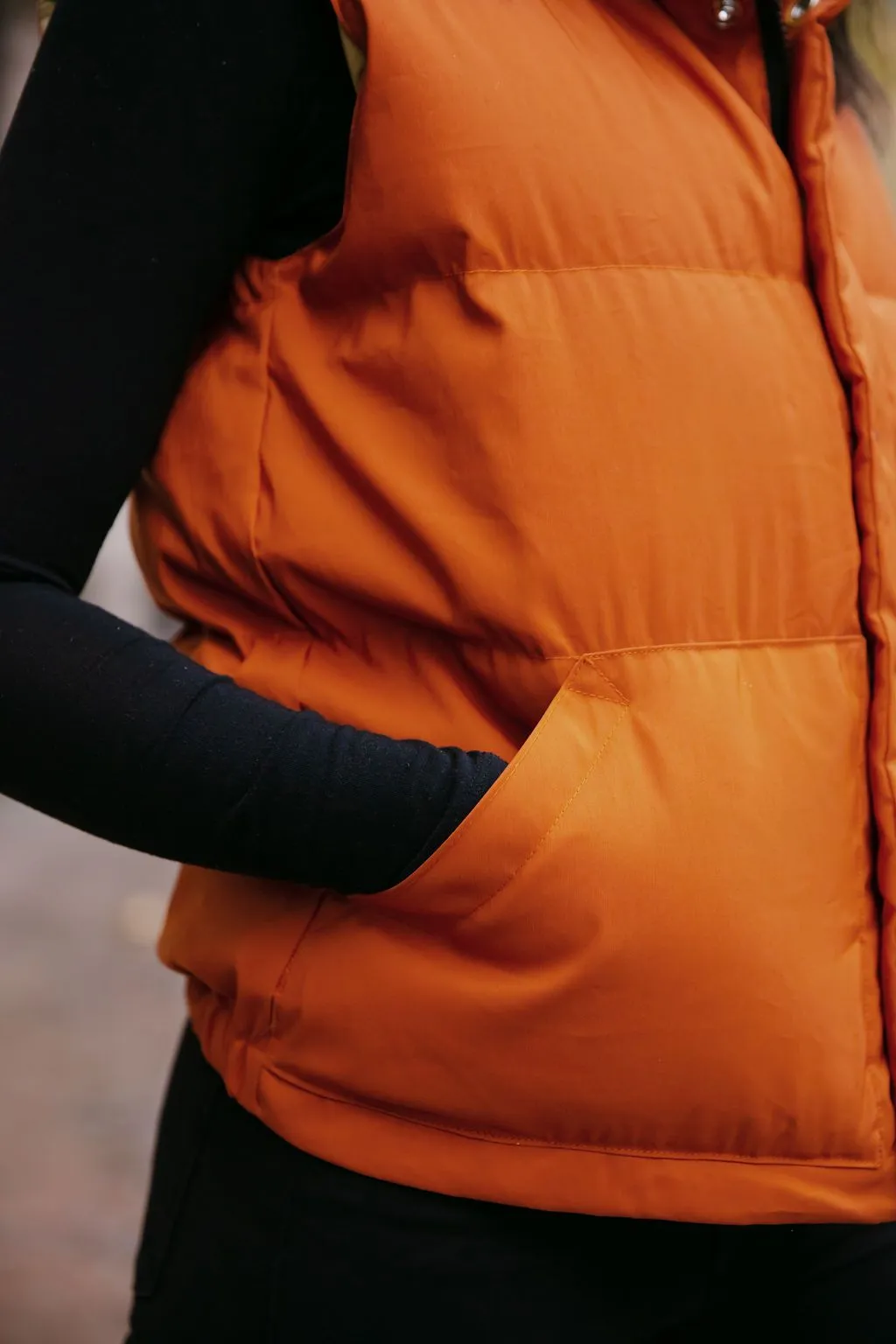 Down Italian Vest - Rust