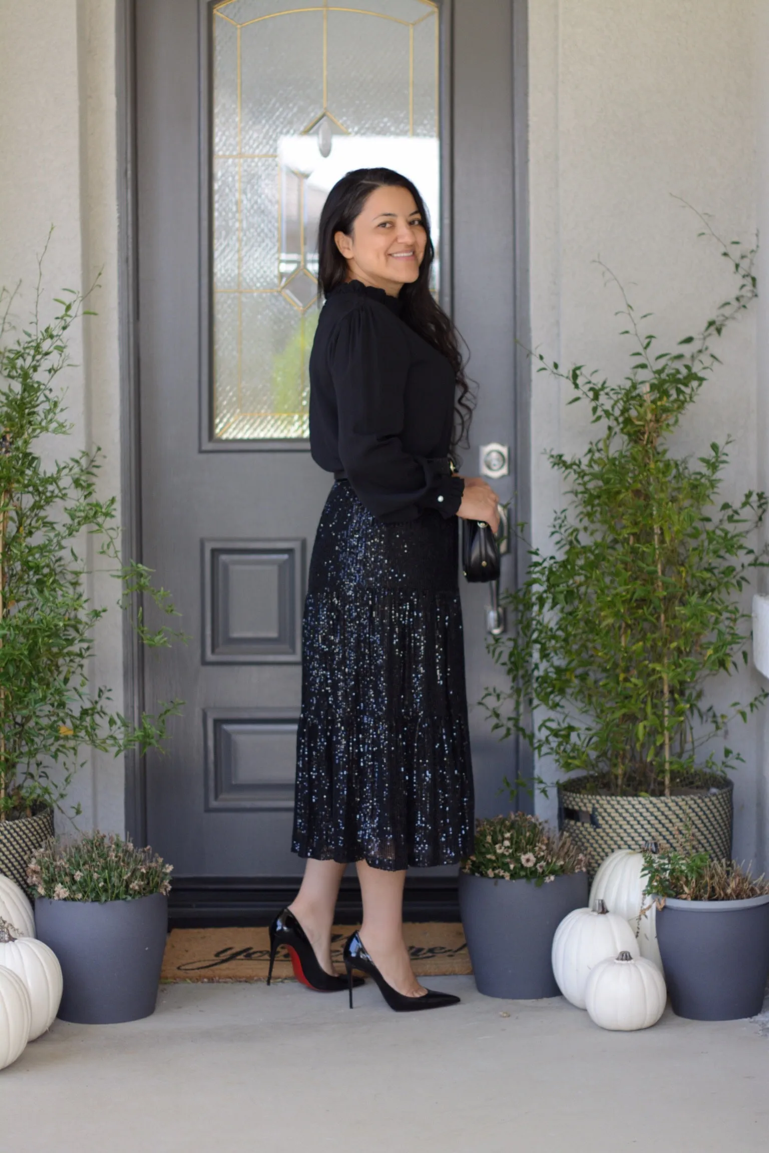 Eden Sequin Black Skirt