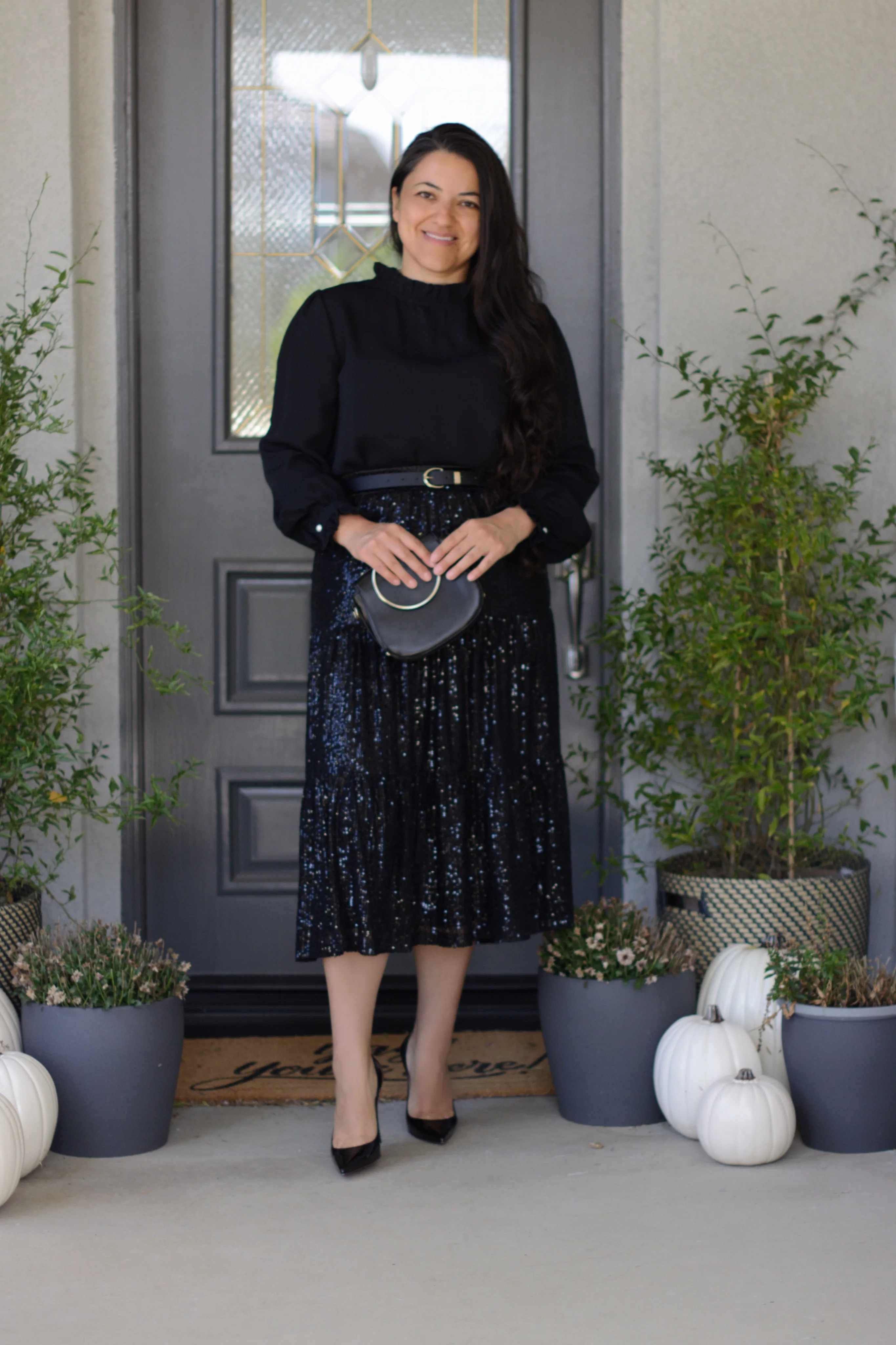 Eden Sequin Black Skirt