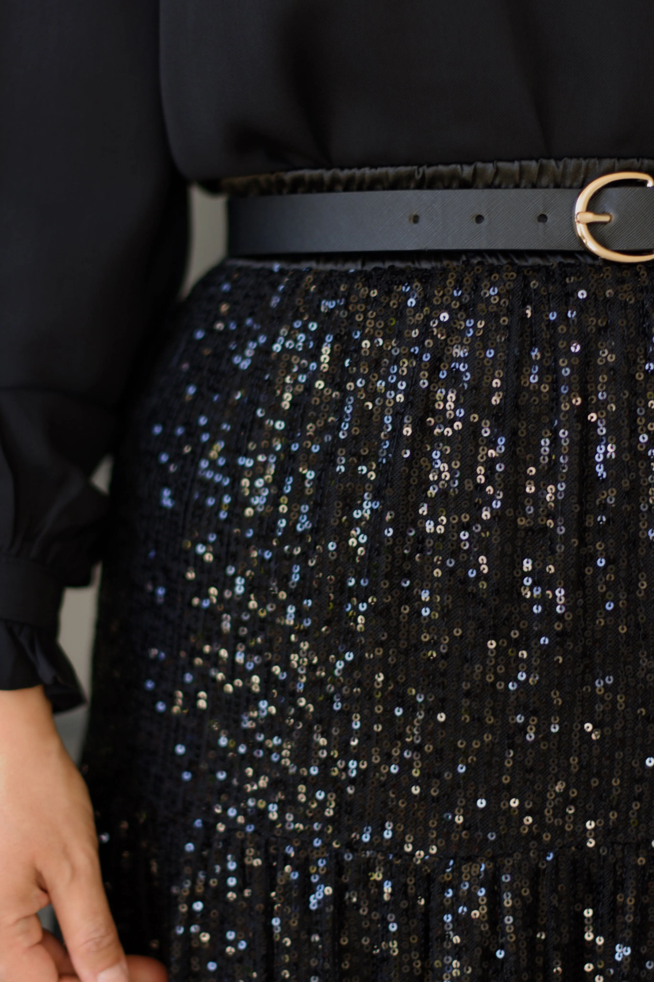 Eden Sequin Black Skirt