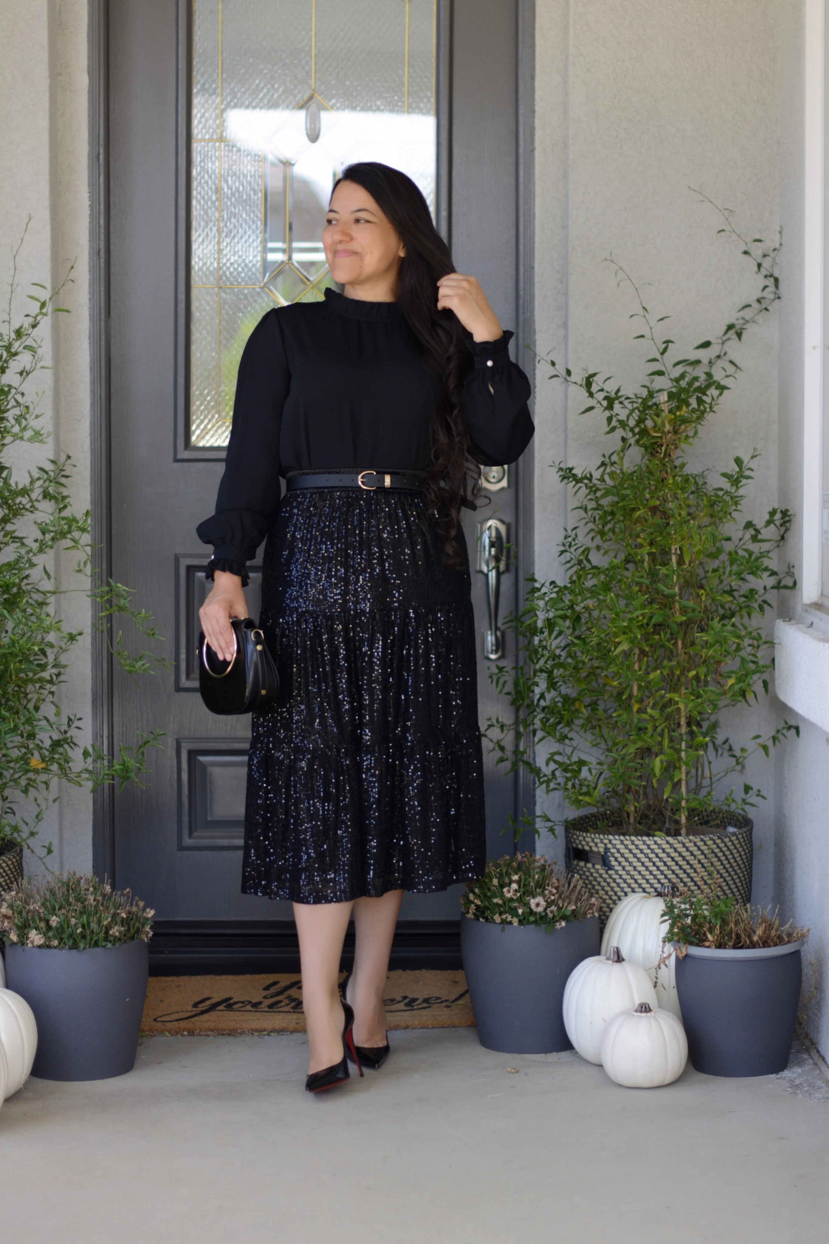 Eden Sequin Black Skirt