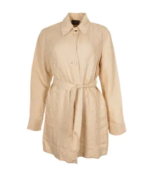 Fendi Zucca Trench Coat Cotton Beige ASL6725