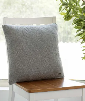 Flora Cotton Knitted Decorative Light Grey Melange & Vanilla Grey Melange Color 18 x 18 Inches Cushion Cover