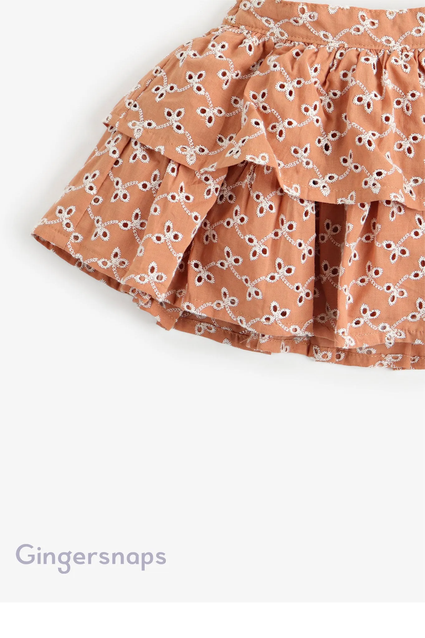 Gingersnaps Cotton Eyelet Layered Skirt