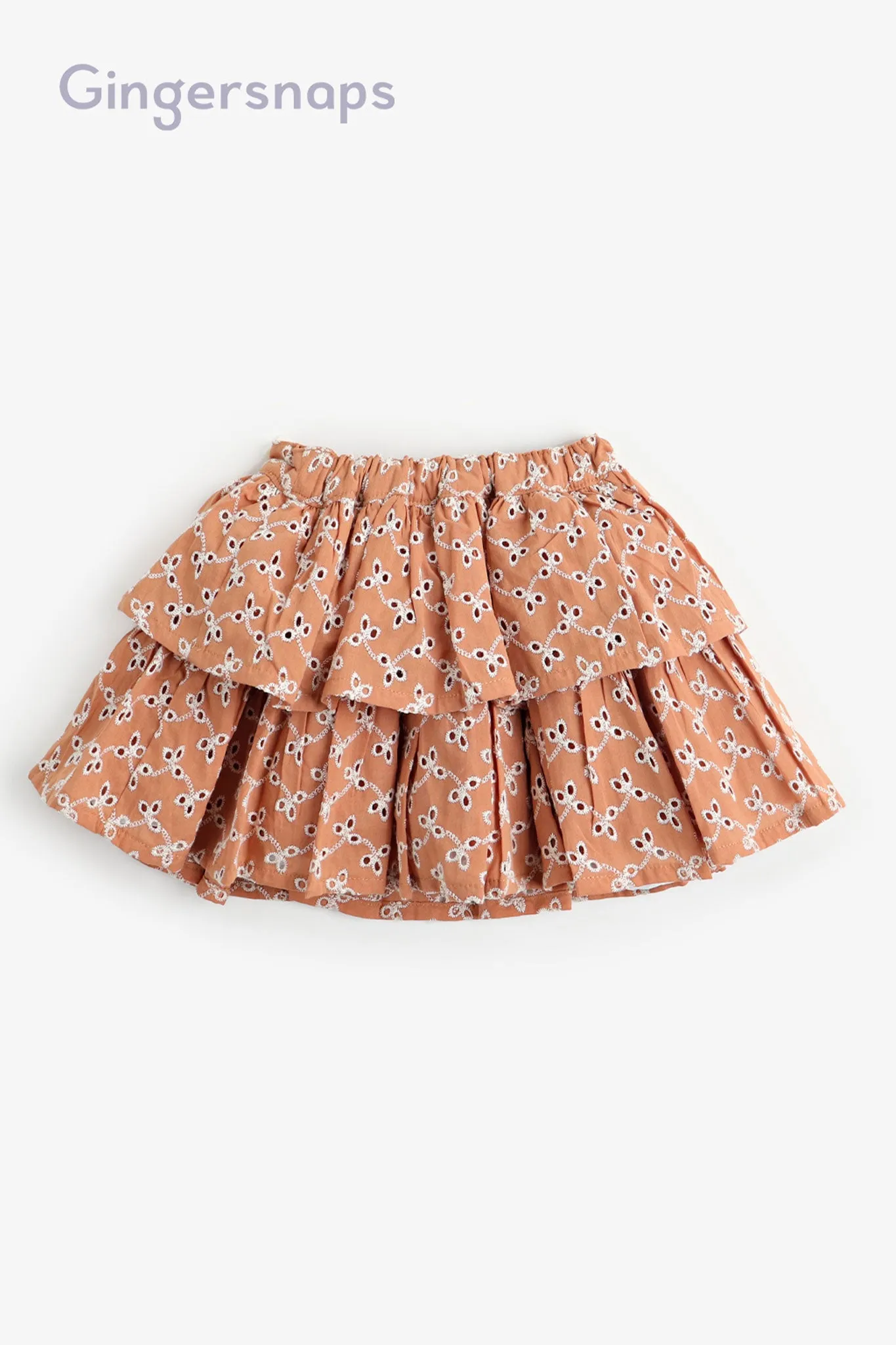 Gingersnaps Cotton Eyelet Layered Skirt