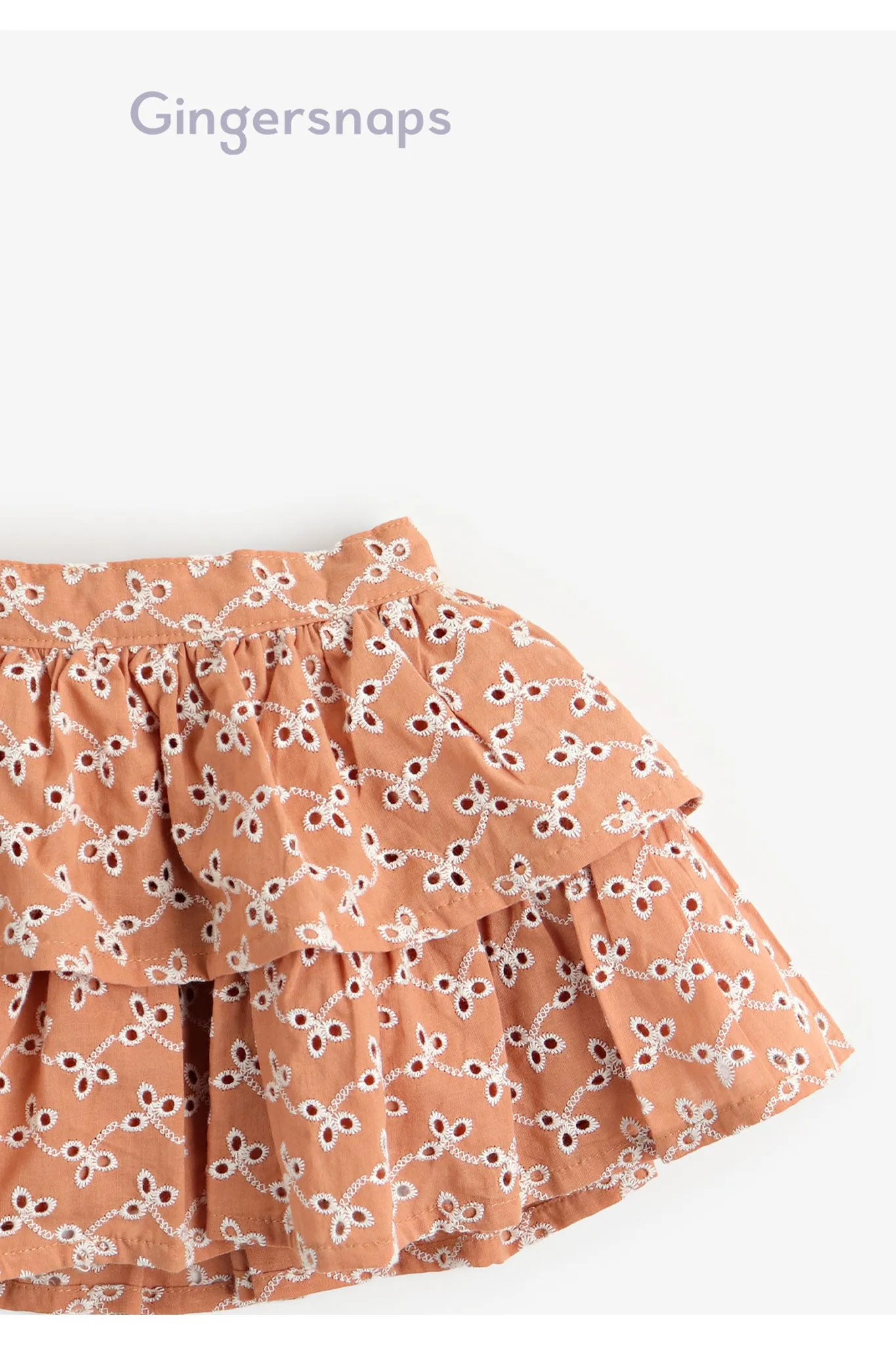 Gingersnaps Cotton Eyelet Layered Skirt