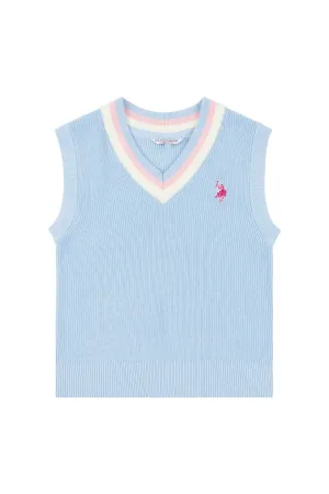 Girls Cricket Jumper Vest in Windsurfer