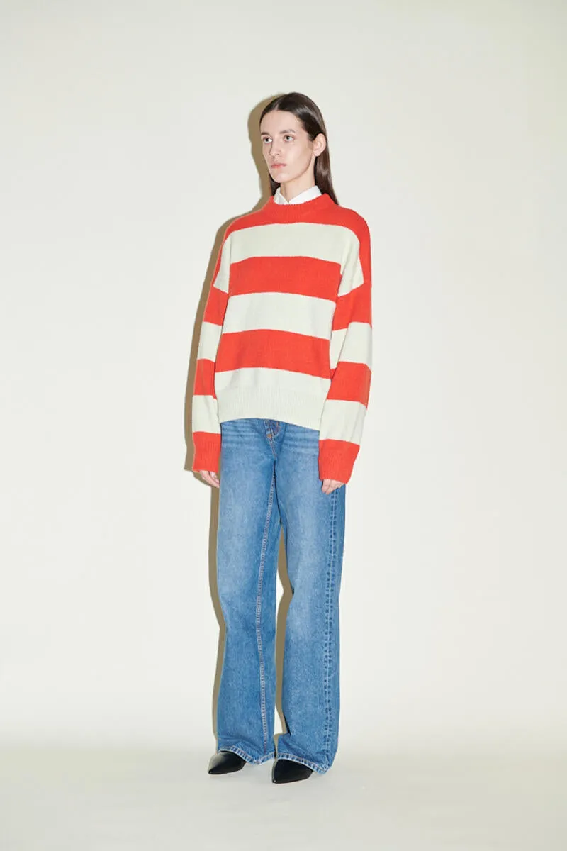 HEIDI Stripe Jumper | Red & Apple Green