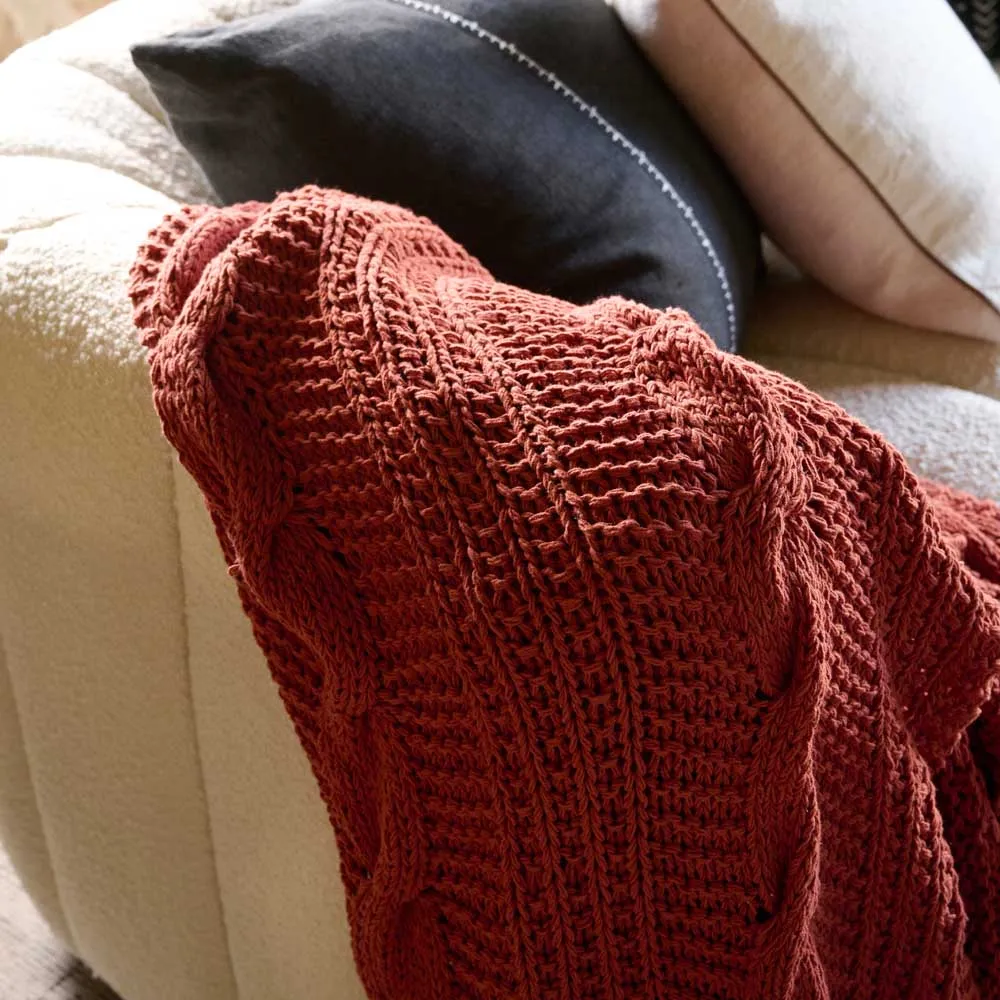 Heirloom Handwoven Throw - Rust