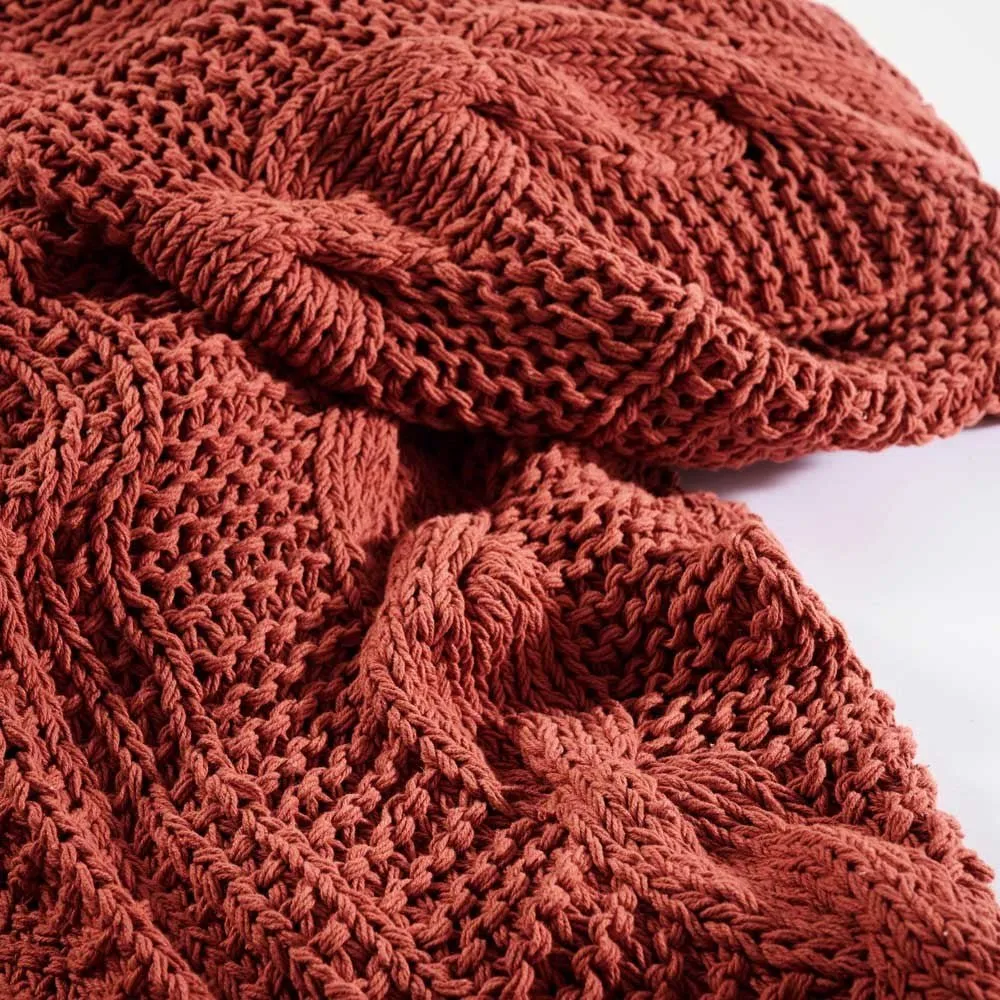 Heirloom Handwoven Throw - Rust
