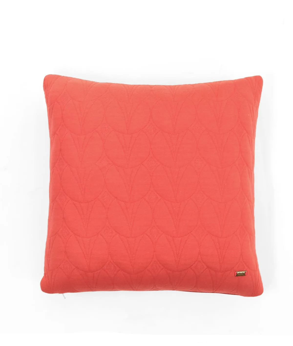 Illusion Castle Pink Cotton Knitted Quilted Decorative 18 X 18 Inches Cushion Cover