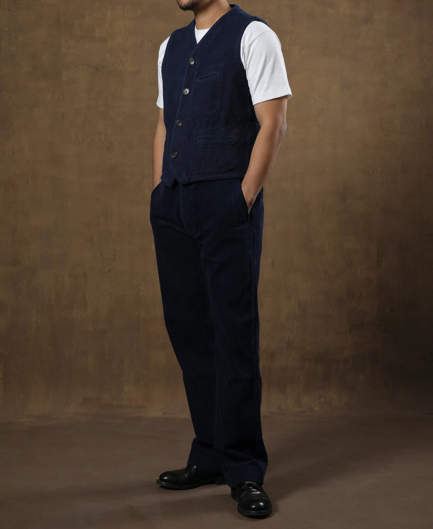 Indigo-Dyed Sashiko Work Vest