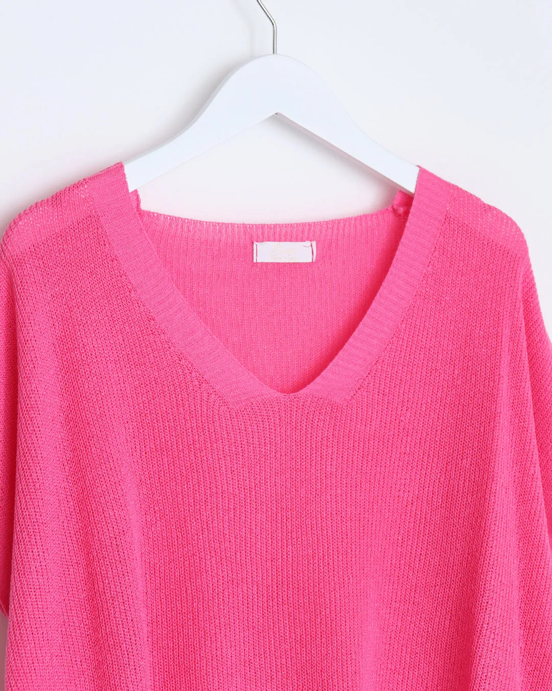 Ingrid V-Neck Tank Top - Fuchsia
