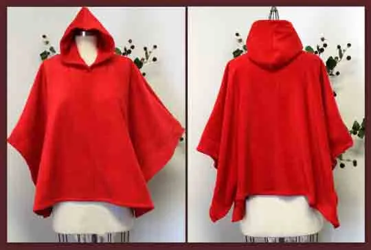 Junior Hooded Poncho, Teen Poncho, Junior cape, Hooded Poncho, Fleece Poncho for Teens