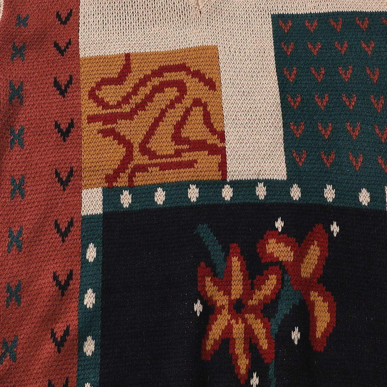 JUSTNOTAG Lily Pattern Knitted Sweater Vest