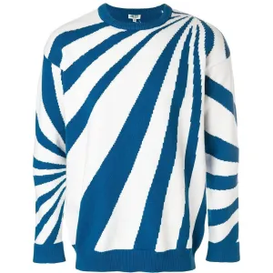 KENZO Cotton Striped Sweater, White/ Blue
