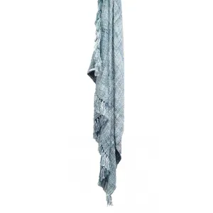 Knitted Oslo Steel Blue Throw Rug