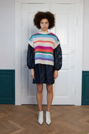 Knitted striped vest - Fresh Mix