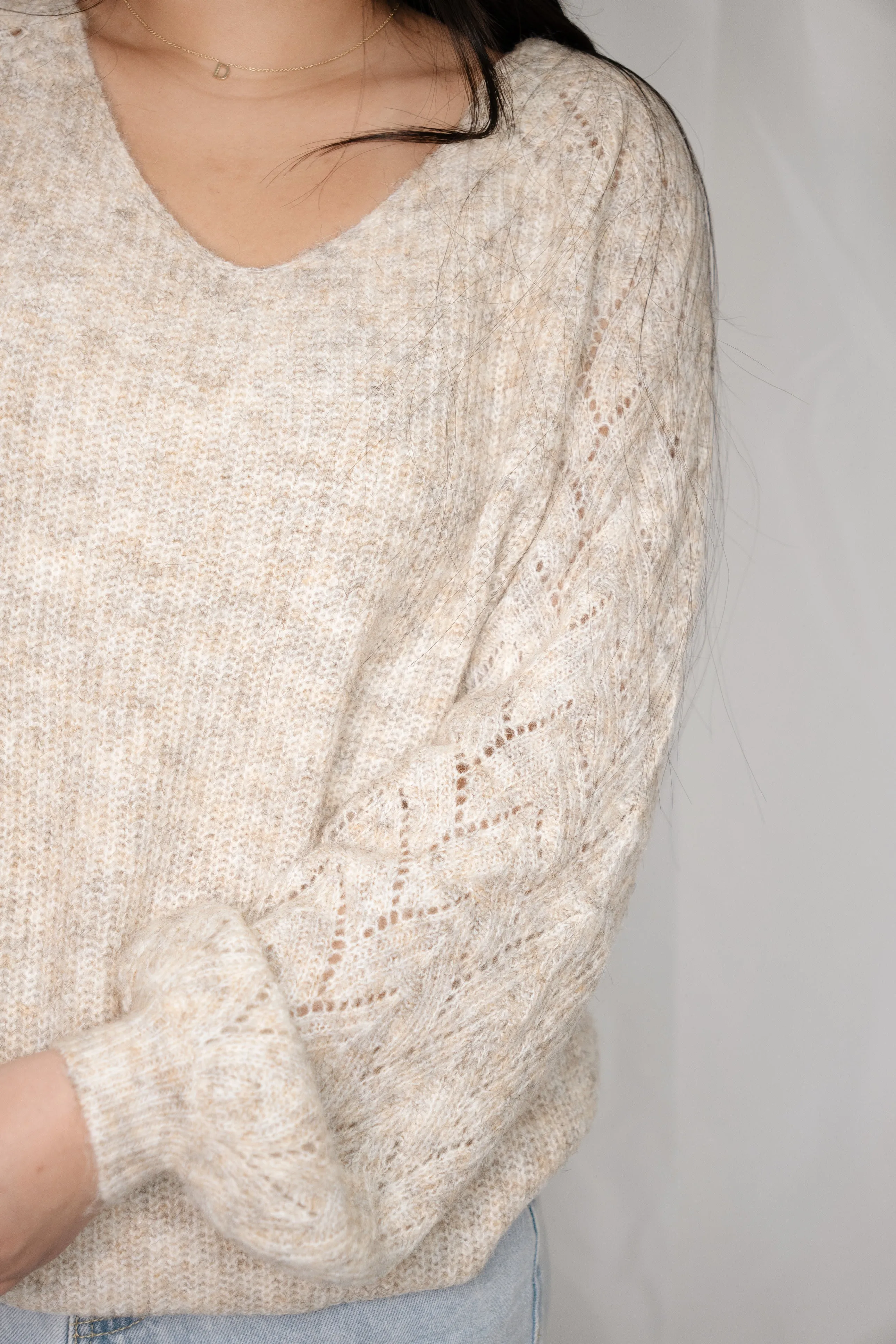 Larkin Knit Sweater - Heather Oatmeal